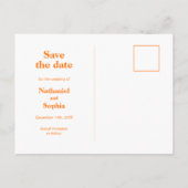 Farbige, fett rosa orangefarbene Typografie Save t Postkarte (Rückseite)