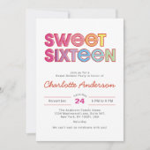 Farbige Fettart Sweet 16 Party Einladung (Vorderseite)