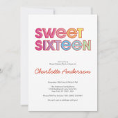 Farbige Fettart Sweet 16 Party Einladung (Vorderseite)