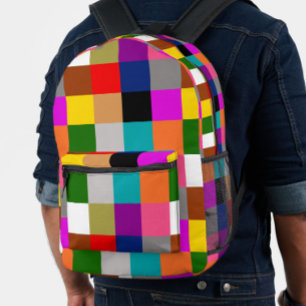 Farbige Fette Farbblöcke Muster Design Bedruckter Rucksack