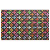 Farbige Fette Fleur-de-lis-Blumen Schwarz Stoff (Fat Quarter (45,7 x 55,9 cm))