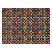 Farbige Fette Fleur-de-lis-Blumen Schwarz  Tischdecke (Vorderseite (Horizontal))