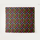 Farbige Fette Fleur-de-lis-Blumen Schwarz Wandteppich (Vorderseite (Horizontal))