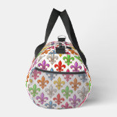 Farbige Fette Fleur-de-lis-Blumen Weiß Duffle Bag (Rechts)