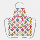 Farbige Fette Fleur-de-lis-Blumen Weiß Schürze (Vorderseite)