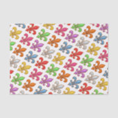 Farbige Fette Fleur-de-lis-Blumen Weiß Seidenpapier (Vorderseite)
