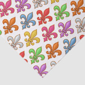 Farbige Fette Fleur-de-lis-Blumen Weiß Seidenpapier (Ausschnitt)