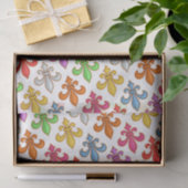 Farbige Fette Fleur-de-lis-Blumen Weiß Seidenpapier (Geschenk)