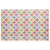 Farbige Fette Fleur-de-lis-Blumen Weiß Stoff (Fat Quarter (45,7 x 55,9 cm))