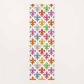 Farbige Fette Fleur-de-lis-Blumen Weiß Yogamatte (Vorderseite)