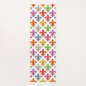 Farbige Fette Fleur-de-lis-Blumen Weiß Yogamatte (Rückseite)