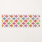 Farbige Fette Fleur-de-lis-Blumen Weiß Yogamatte (Vorderseite (Horizontal))