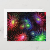 Farbige Feuerwerk-Illustration Postkarte (Vorne/Hinten)