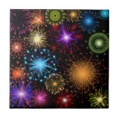 Farbige Feuerwerkskörper Neujahr Fliese (Vorderseite)