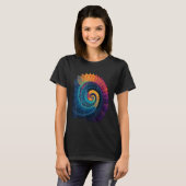 Farbige Fibonacci-Spirale psychedelische Farben Ab T-Shirt (Vorne ganz)