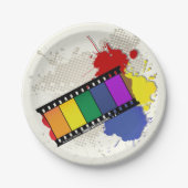 Farbige Filmstrip-Paper-Teller Pappteller (Vorderseite)