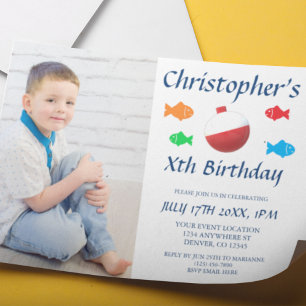Farbige Fisch Kinder Junge Geburtstag jedes Alters Einladung