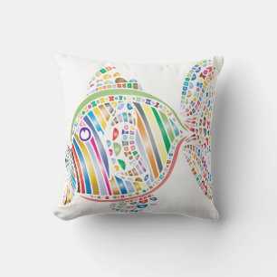 Farbige Fische 2 Seitenpilze Kissen