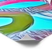 Farbige Fische Abstrakt Paint Blue Pink Red Green Poster (Ecke)