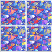 Farbige Fische Aufkleber (Vorderseite)