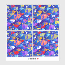 Farbige Fische Aufkleber