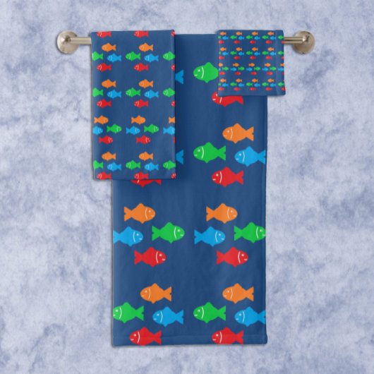 Farbige Fische Badhandtuch Set