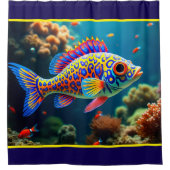 Farbige Fische Duschvorhang (Vorderseite)
