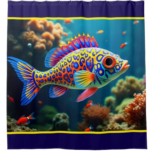 Farbige Fische Duschvorhang (Vorderseite)