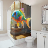 Farbige Fische Duschvorhang (Beispiel)