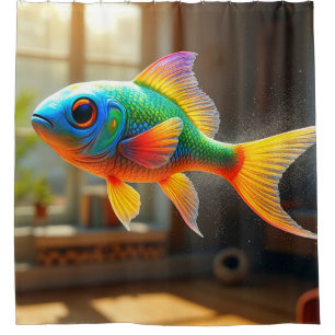 Farbige Fische Duschvorhang