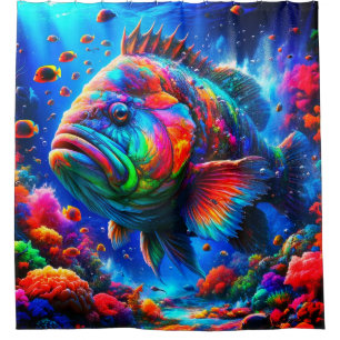 Farbige Fische Duschvorhang