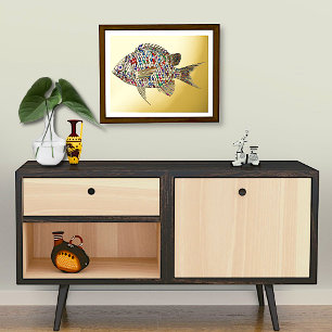 Farbige Fische Foliendrucke