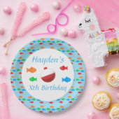 Farbige Fische Geburtstagspapier Pappteller (Party)