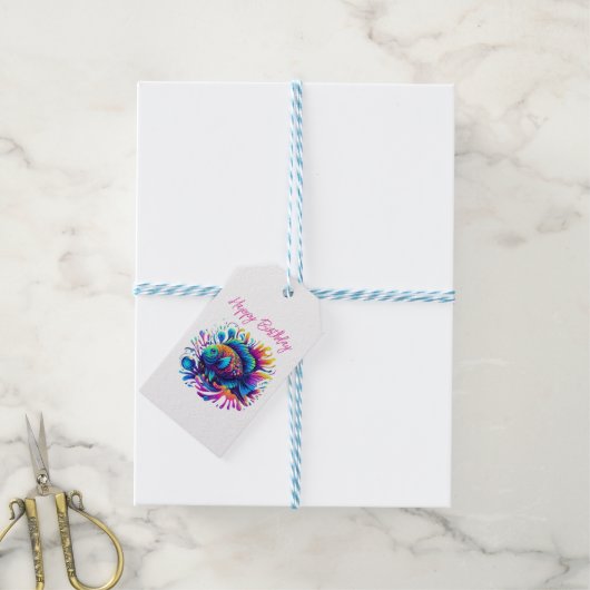 Farbige Fische Geschenkanhänger (Mit Garn)