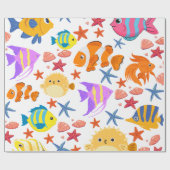 Farbige Fische Geschenkpapier (Flach)