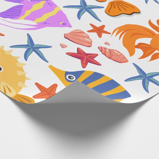 Farbige Fische Geschenkpapier (Ecke)