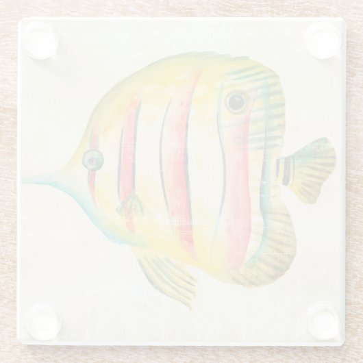 Farbige Fische Glasuntersetzer (Rückseite)