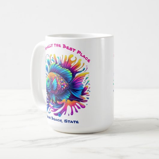 Farbige Fische Kaffeetasse (Vorderseite Links)