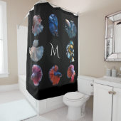 Farbige Fische, kundenspezifisch, monogramm Duschv Duschvorhang (Beispiel)