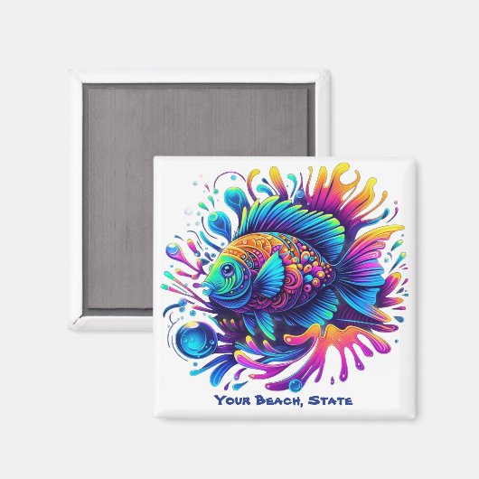 Farbige Fische Magnet (Vorderseite/Rückseite)