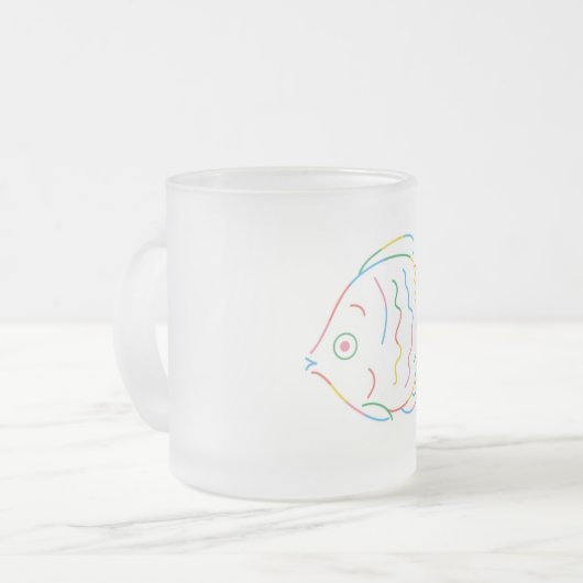 Farbige Fische Mattglastasse (Vorderseite Links)