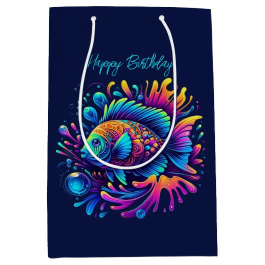 Farbige Fische Mittlere Geschenktüte (Vorderseite)