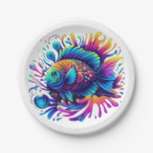 Farbige Fische Pappteller (Vorderseite)