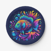 Farbige Fische Pappteller (Vorderseite)