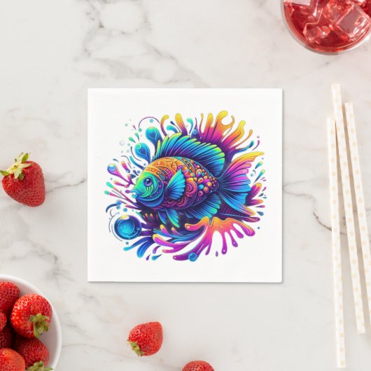 Farbige Fische Serviette (Beispiel)