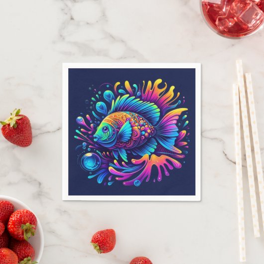 Farbige Fische Serviette (Beispiel)