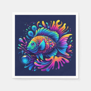Farbige Fische Serviette