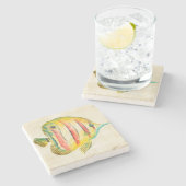 Farbige Fische Steinuntersetzer (Seitenansicht)