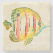 Farbige Fische Steinuntersetzer (Vorderseite)
