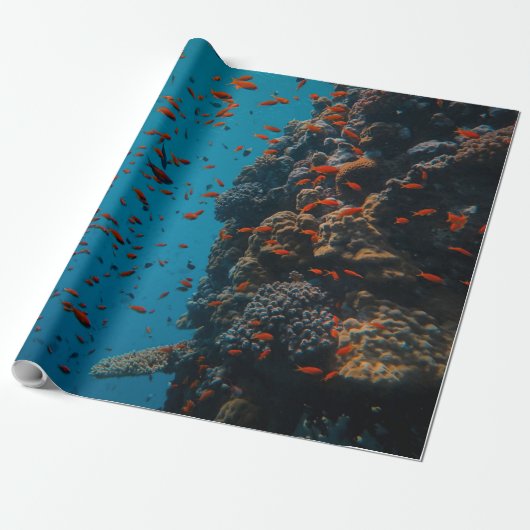 Farbige Fische und Riffe Geschenkpapier (Ungerollt)